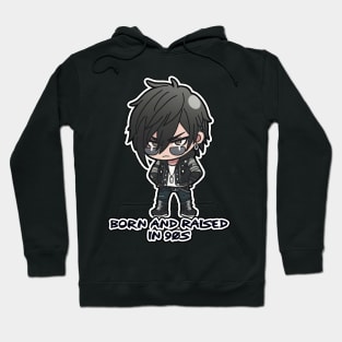 Born and Raised in 90's Chibi Rocker Boy Design Hoodie